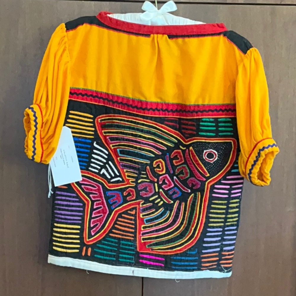 Vintage Handmade Panama Kuna Mola Blouse | Indigenous Textile Art | - Picture 2 of 10